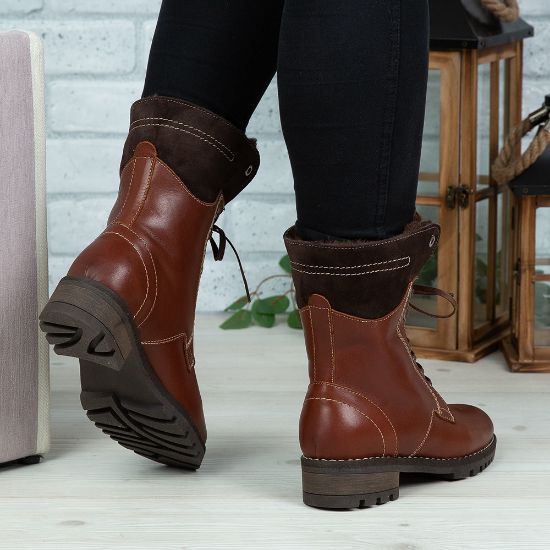 Imagine Ghete damă piele naturală BO2 Maro