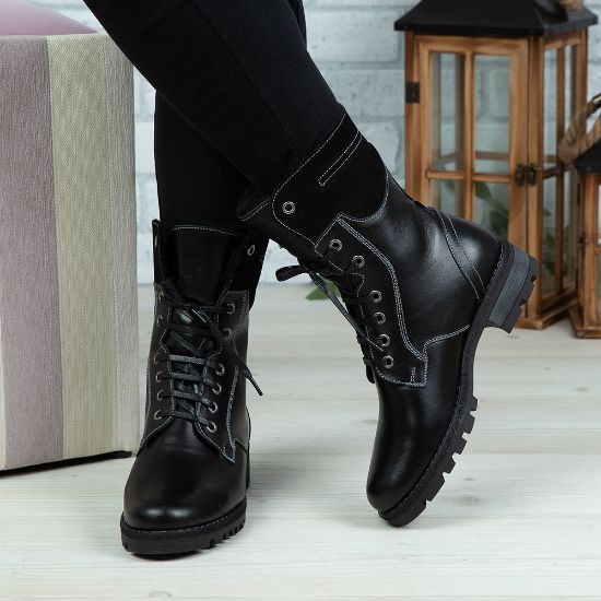 Imagine Ghete damă piele naturală BO2 Negru