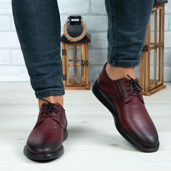 Imagine Pantofi casual bărbați piele naturală 552 Vișiniu