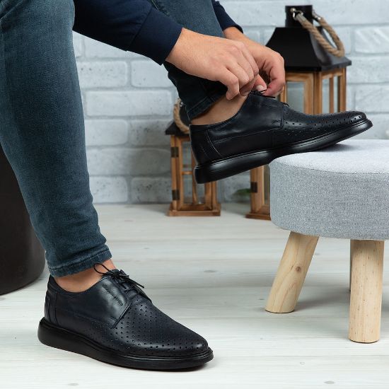 Imagine Pantofi casual bărbați piele naturală 558 G Blue