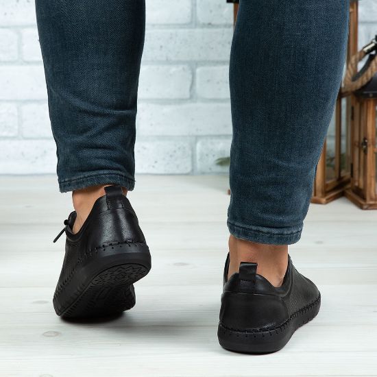 Imagine Pantofi casual bărbați piele naturală 691 Negru