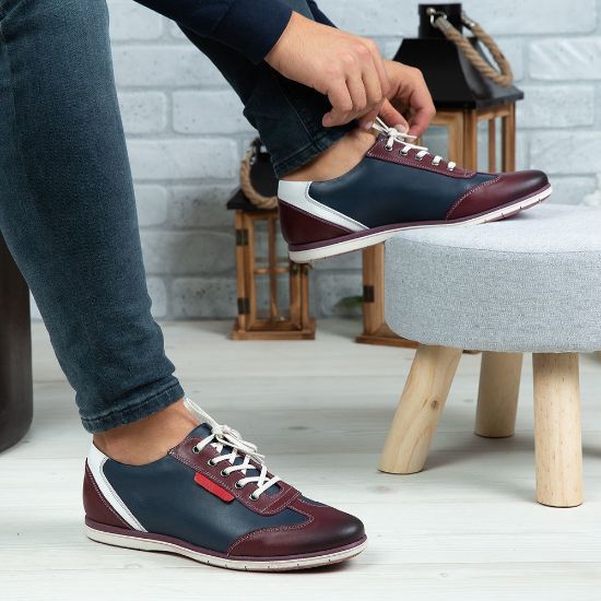 Imagine Pantofi sport bărbați piele naturală 430 Vișiniu