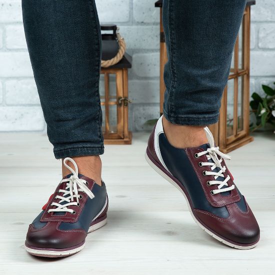Imagine Pantofi sport bărbați piele naturală 430 Vișiniu