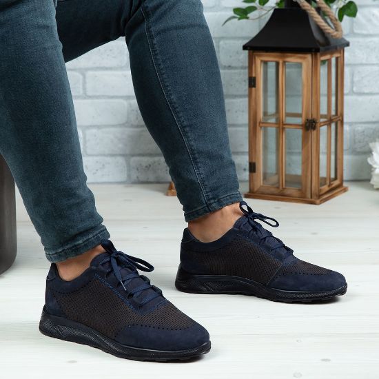 Imagine Pantofi sport bărbați piele naturală 447  Blue