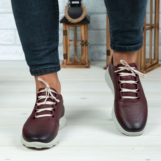 Imagine Pantofi sport bărbați piele naturală 447 S Vișiniu