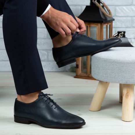 Imagine Pantofi eleganți bărbați piele naturală O23 Blue