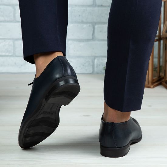 Imagine Pantofi eleganți bărbați piele naturală O23 Blue