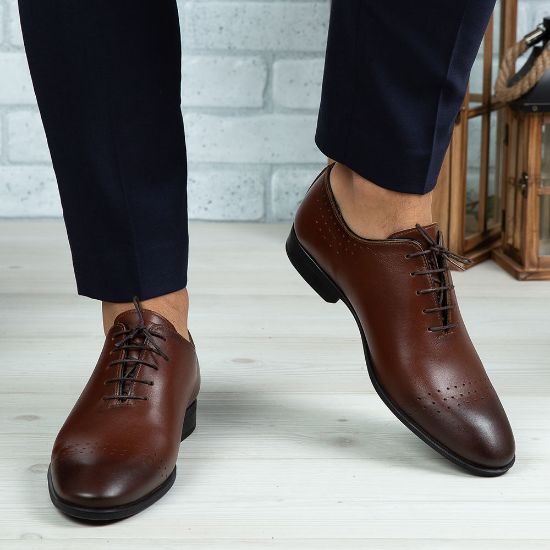 Imagine Pantofi eleganți bărbați din piele naturală O24 Maro