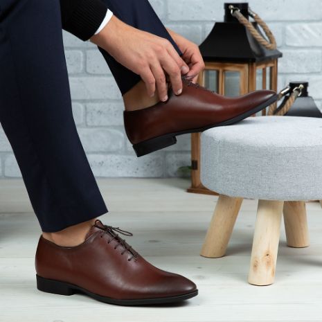 Imagine Pantofi eleganți bărbați din piele naturală O25 Maro
