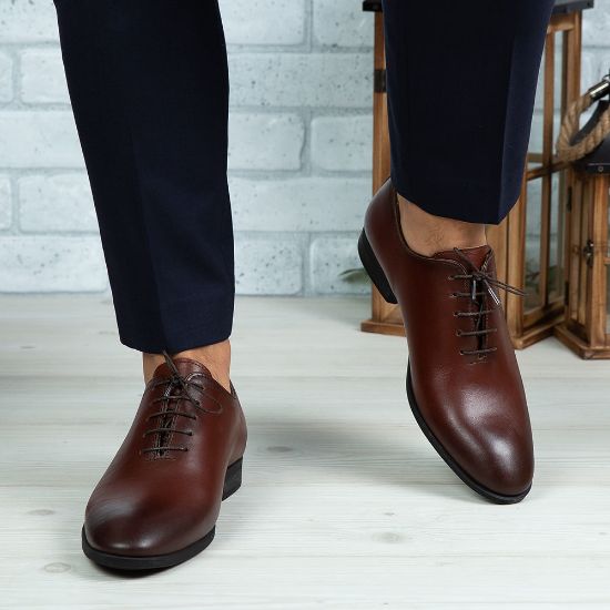 Imagine Pantofi eleganți bărbați din piele naturală O25 Maro