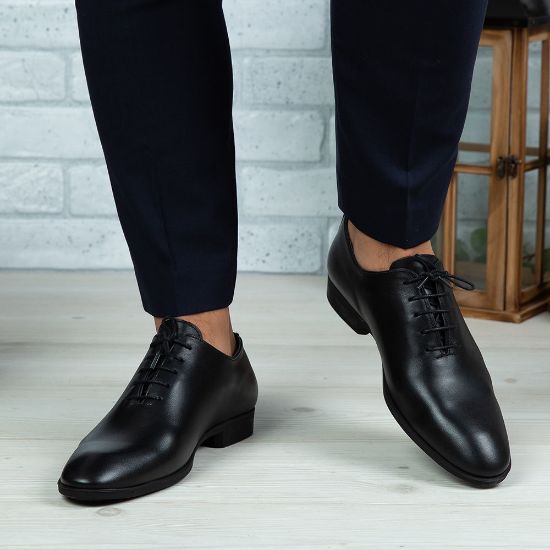 Imagine Pantofi eleganți bărbați din piele naturală O25 Negru