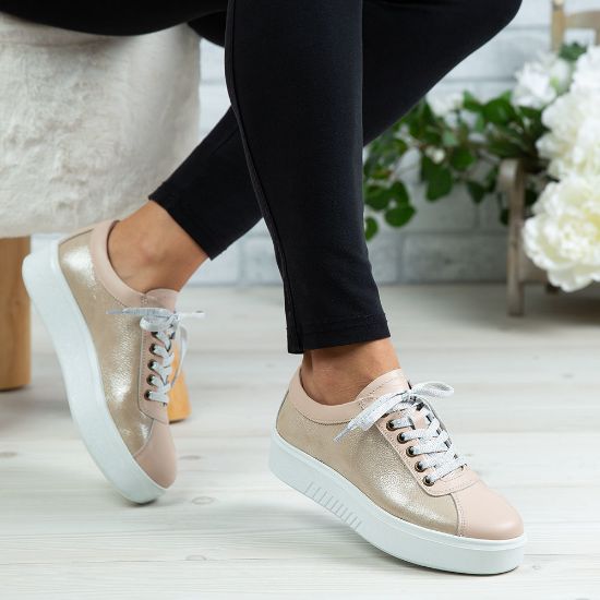 Imagine Pantofi damă piele naturală 137 Bej deschis