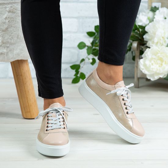 Imagine Pantofi damă piele naturală 137 Bej deschis