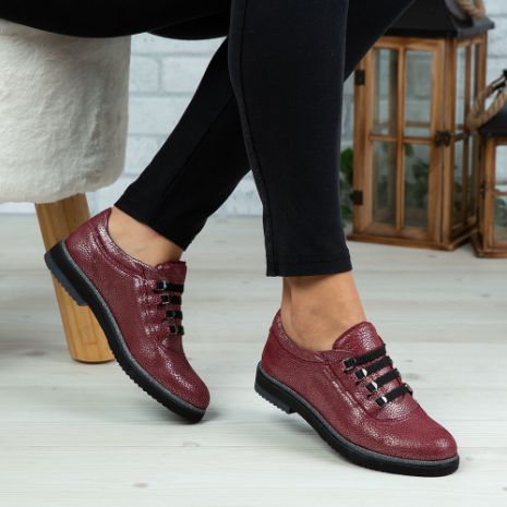 Imagine Pantofi damă piele naturală 138 Vișiniu