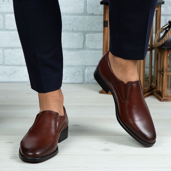 Imagine Pantofi eleganți bărbați din piele naturală 300 Maro