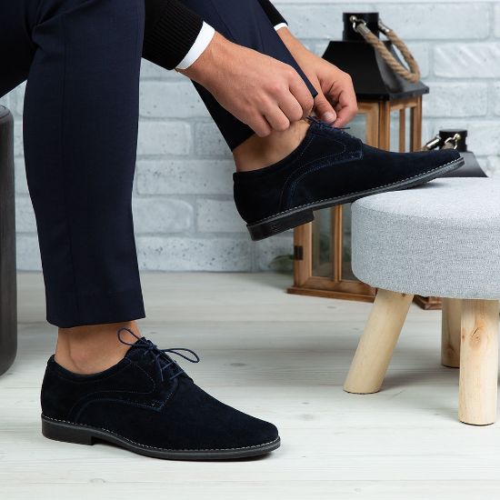 Imagine Pantofi eleganți bărbați din piele naturală 506 Blue VEL