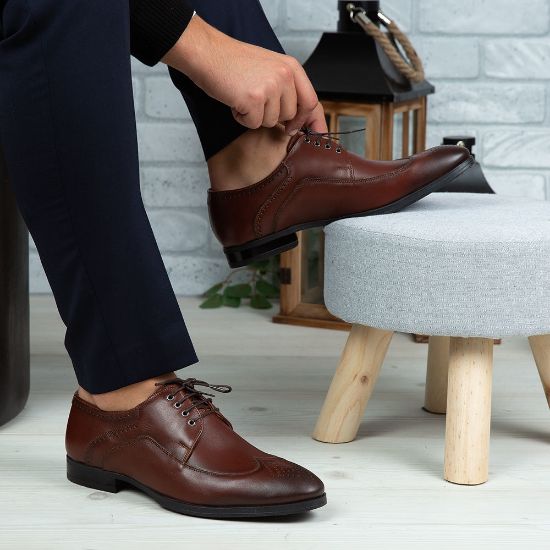 Imagine Pantofi eleganți bărbați din piele naturală 399 Maro