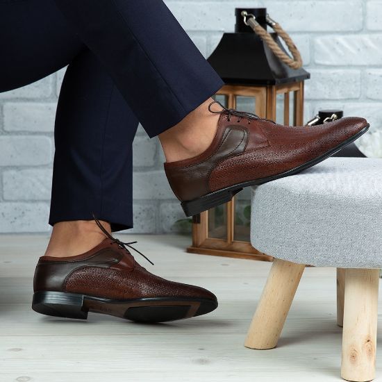 Imagine Pantofi eleganți bărbați din piele naturală 398 Maro