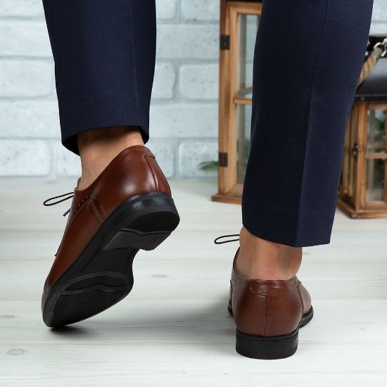Imagine Pantofi eleganți bărbați din piele naturală 395 Maro