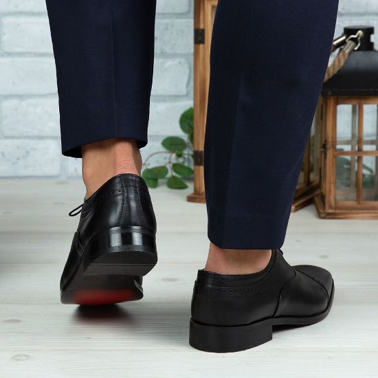 Imagine Pantofi eleganți bărbați din piele naturală 394 Negru