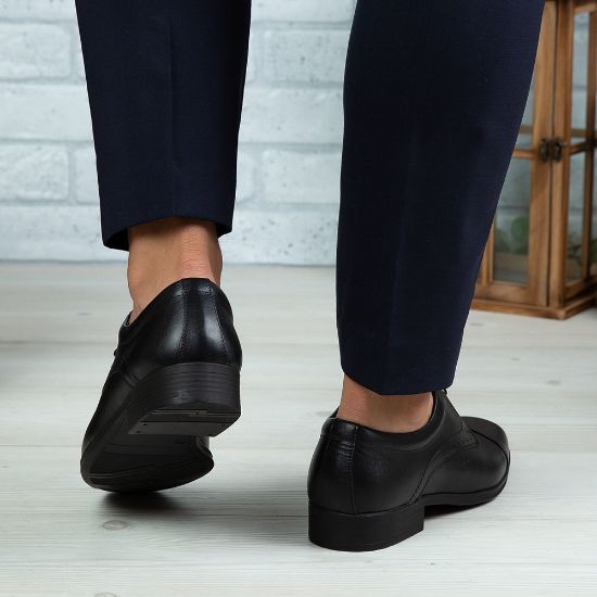 Imagine Pantofi eleganți bărbați din piele naturală 309-R2 Negru