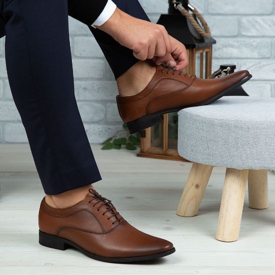 Imagine Pantofi eleganți bărbați din piele naturală 377 Maro