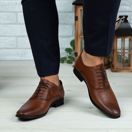Imagine Pantofi eleganți bărbați din piele naturală 377 Maro