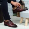 Imagine Pantofi eleganți bărbați din piele naturală 366 Vișiniu