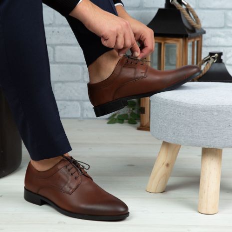 Imagine Pantofi eleganți bărbați din piele naturală 366 Maro