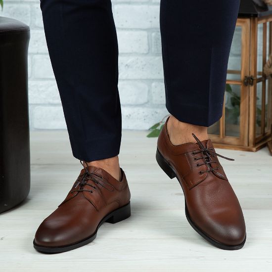 Imagine Pantofi eleganți bărbați din piele naturală 366 Maro