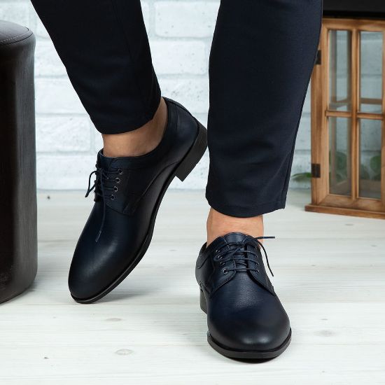 Imagine Pantofi eleganți bărbați din piele naturală 366 Blue