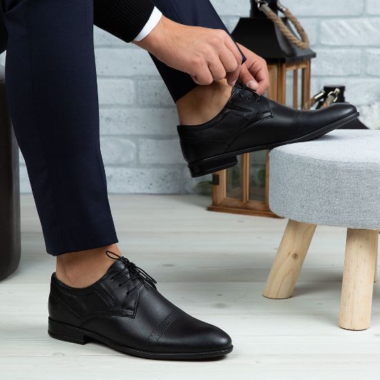 Imagine Pantofi eleganți bărbați din piele naturală 350 Negru