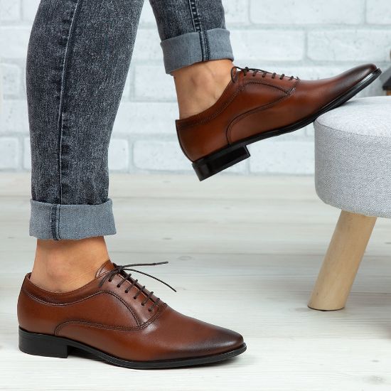 Imagine Pantofi copii din piele naturală 376 Maro