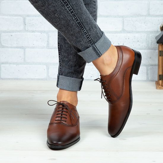 Imagine Pantofi copii din piele naturală 376 Maro