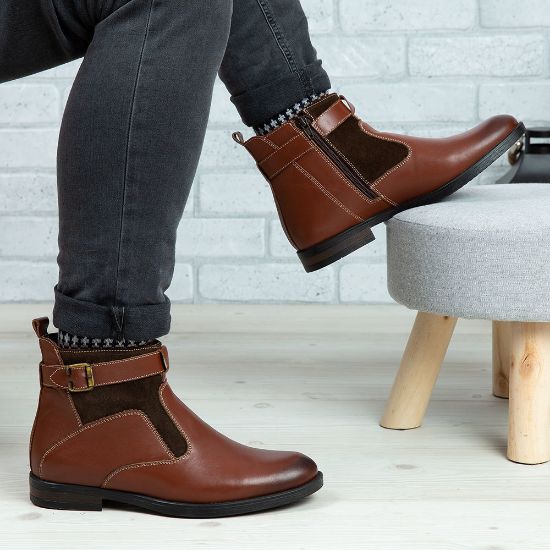 Imagine Ghete bărbați piele naturală C317 Maro