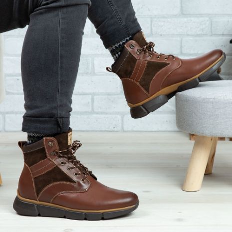 Imagine Ghete bărbați piele naturală C600 Maro