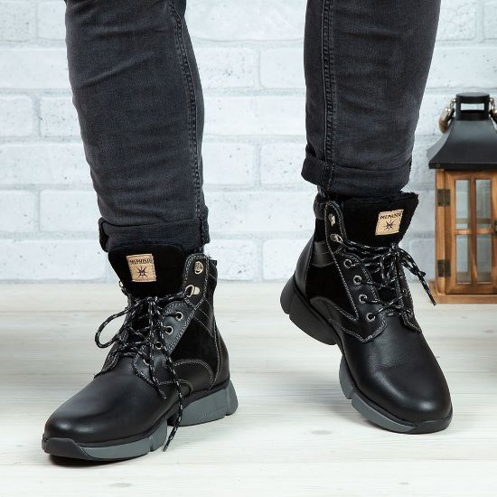 Imagine Ghete bărbați piele naturală C600 Negru