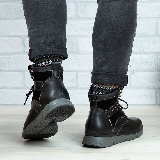 Imagine Ghete bărbați piele naturală C600 Negru