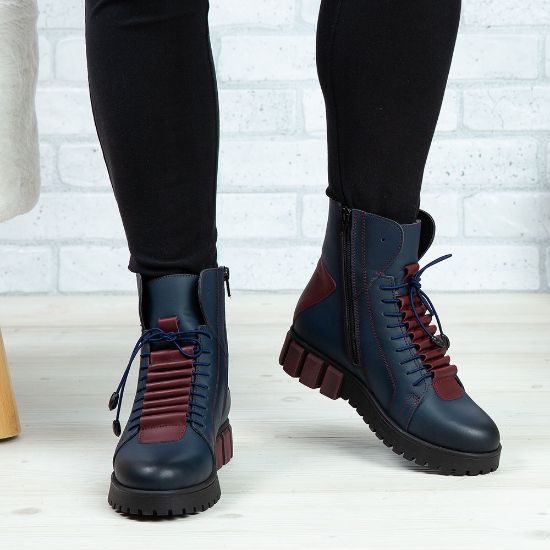 Imagine Ghete damă piele naturală 707 Blue