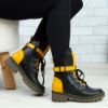 Imagine Ghete damă piele naturală 734 Negru - Galben