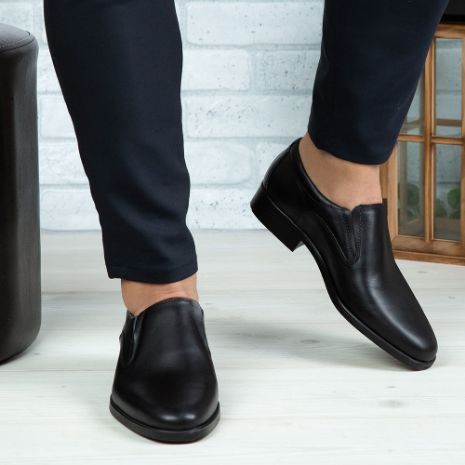 Imagine Pantofi eleganți bărbați din piele naturală 300 Negru