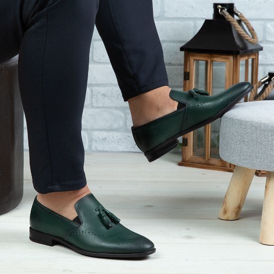 Imagine Pantofi eleganți bărbați din piele naturală 322 Verde