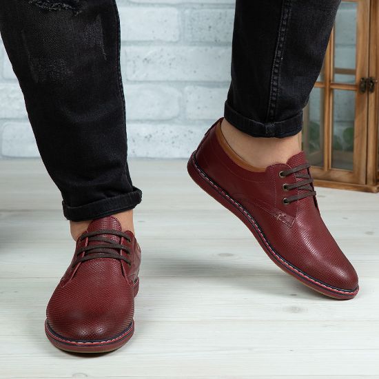 Imagine Pantofi casual bărbați piele naturală 422 Vișiniu