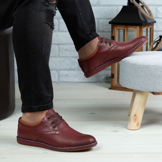 Imagine Pantofi casual bărbați piele naturală 422 Vișiniu