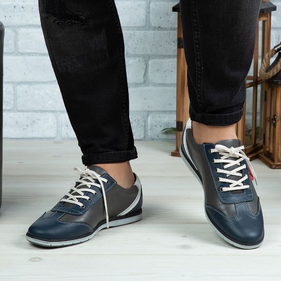 Imagine Pantofi sport bărbați piele naturală 430 Blue
