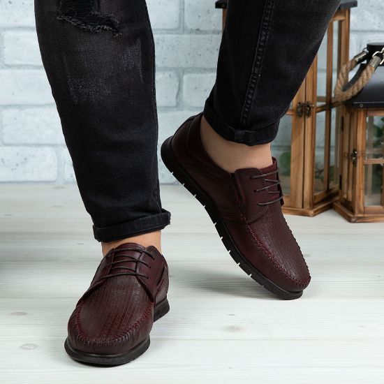 Imagine Pantofi casual bărbați piele naturală 540 Vișiniu