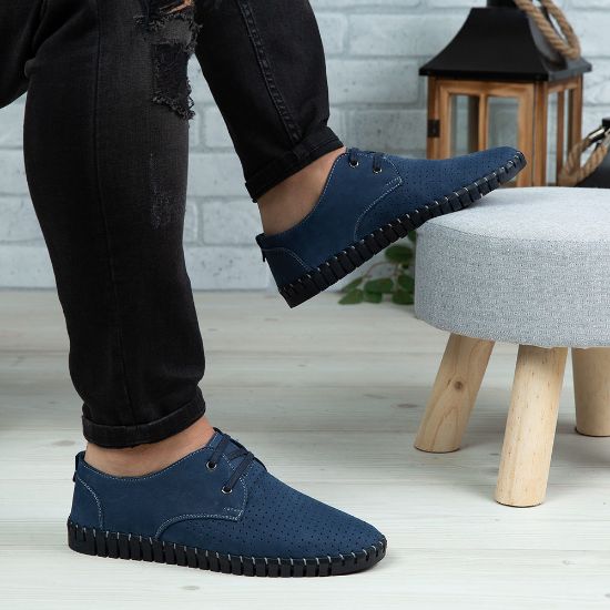 Imagine Pantofi casual bărbați piele naturală 560 Blue