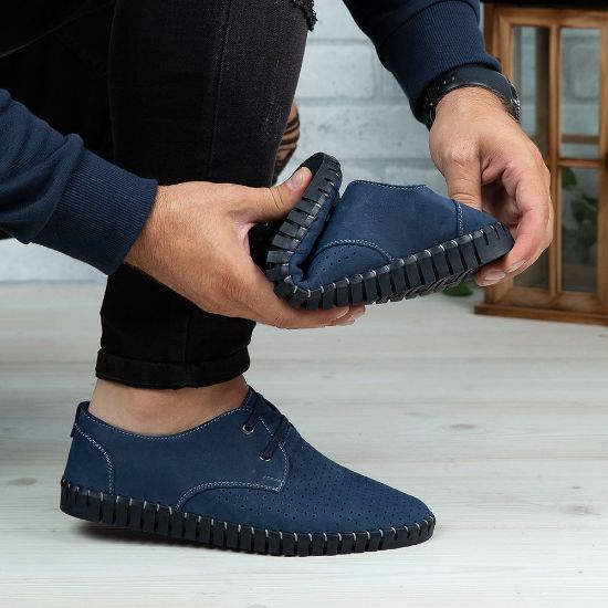 Imagine Pantofi casual bărbați piele naturală 560 Blue
