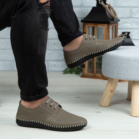 Imagine Pantofi casual bărbați piele naturală 650 Bej