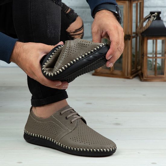 Imagine Pantofi casual bărbați piele naturală 650 Bej